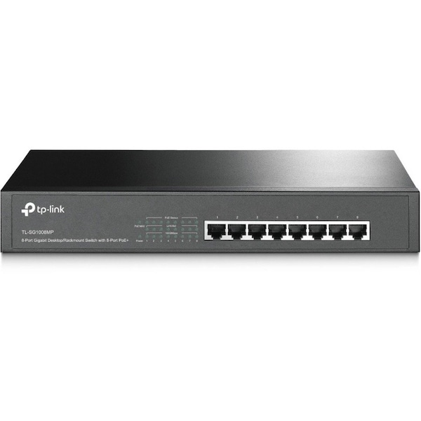 Tp-Link 8-Port Gigabit Desktop/Rackmount Switch w/ 8-Port Poe+ TL-SG1008MP - main